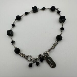 Dabby Reid Jet Black Swarovski Crystal Hematite Plated Heidi Bracelet